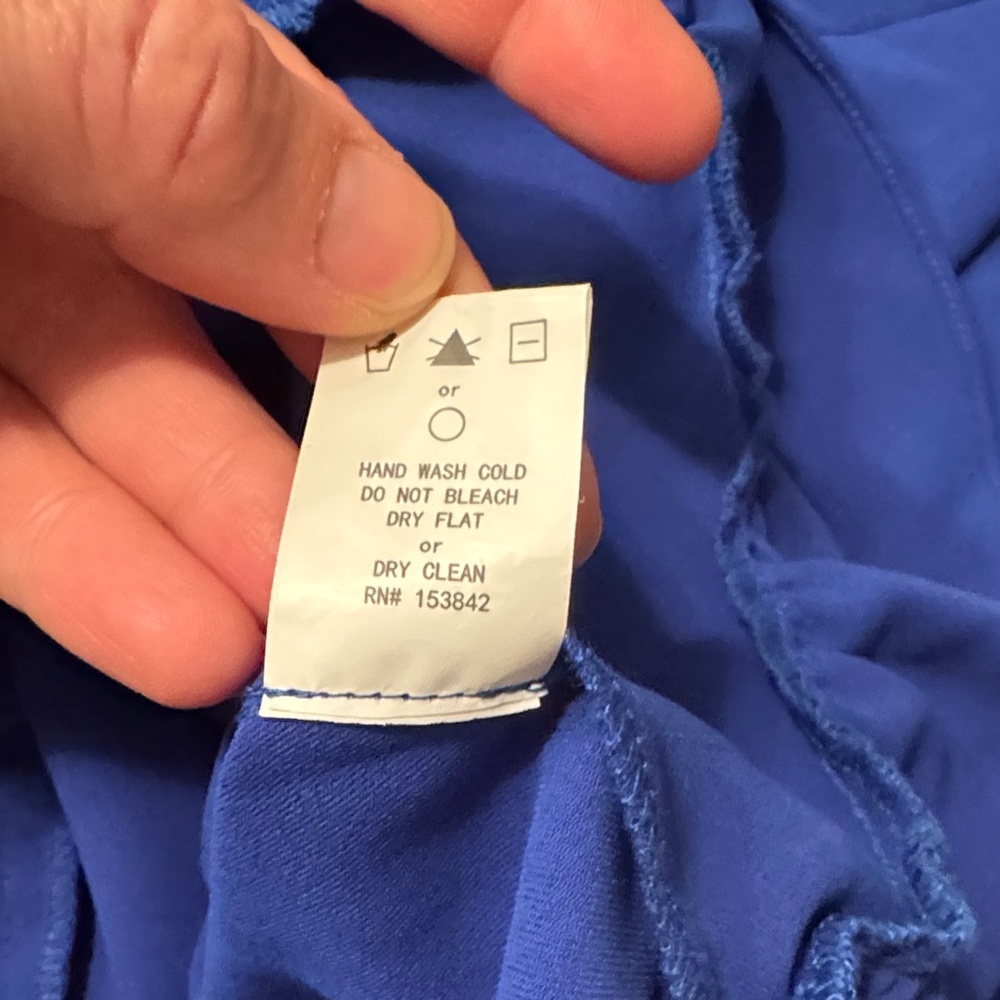 Chic Royal Blue Ruffle Blouse - Picture 4 of 5